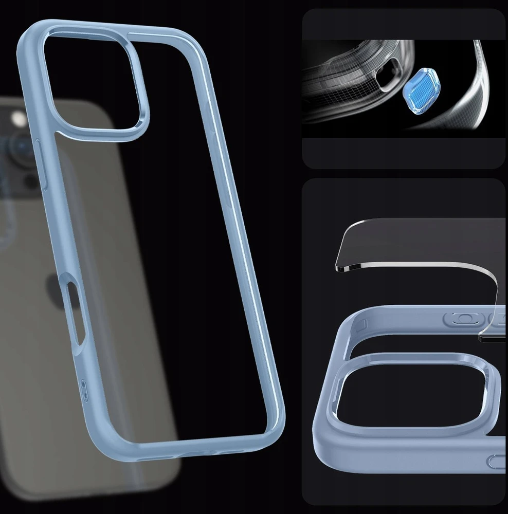 Dėklas Spigen Crystal Hybrid, sierra mėlynas - iPhone 16 Pro Max