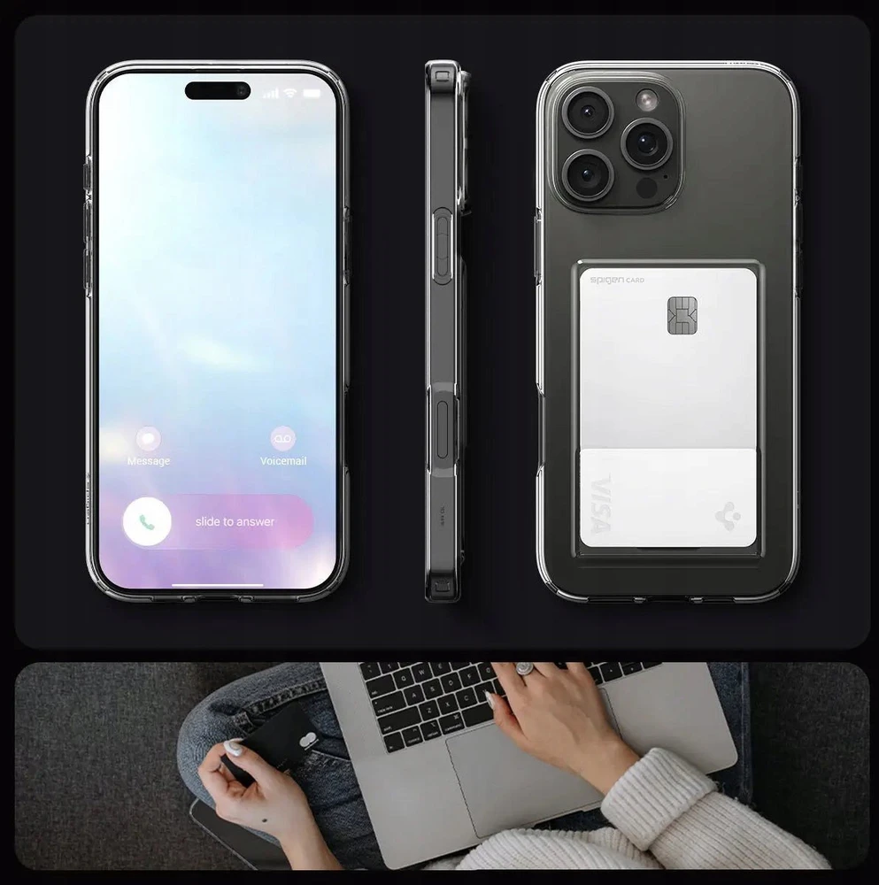 Dėklas Spigen „Crystal Slot“, krištolo skaidrumo – „iPhone 16 Pro“
