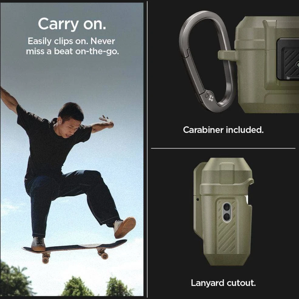 Dėklas Spigen Lock Fit, vintažinė chaki - AirPods Pro 2