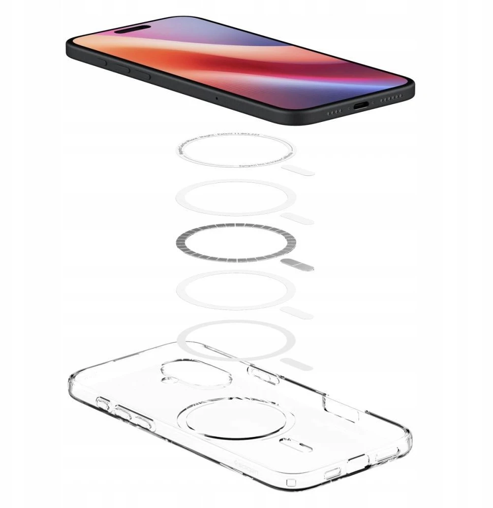 Spigen Liquid Crystal MagSafe dėklas skirtas Apple iPhone 17 – skaidrus and baltos spalvos