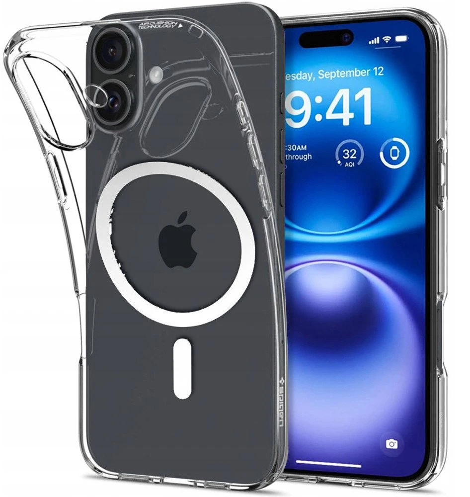 Spigen Liquid Crystal MagSafe dėklas skirtas Apple iPhone 17 – skaidrus and baltos spalvos