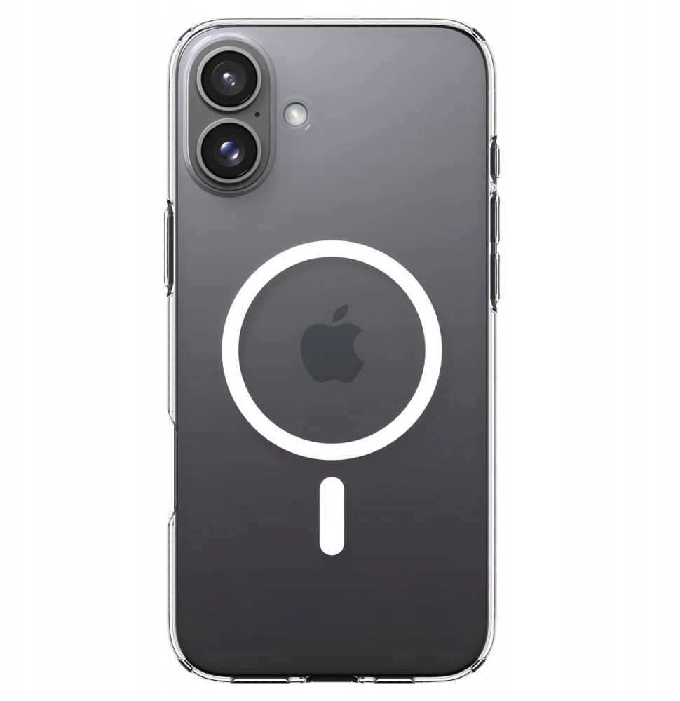 Spigen Liquid Crystal MagSafe dėklas skirtas iPhone 17 – skaidrus ir baltos spalvos