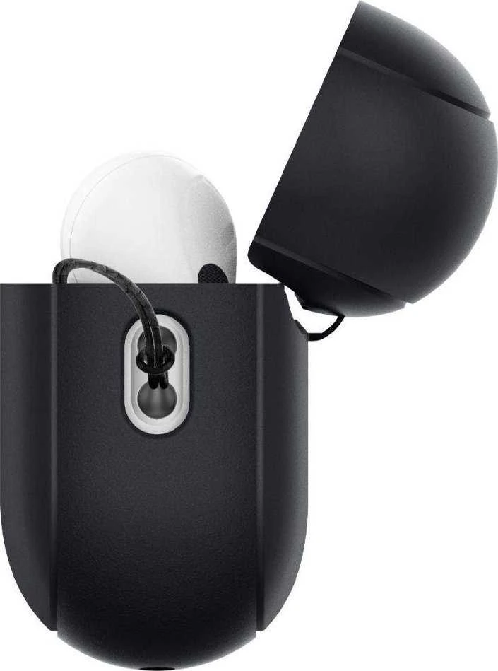 Spigen silikoninis dėklas Silicone Fit juodas + dirželis Phantom Žalias – AirPods Pro (2-os kartos)