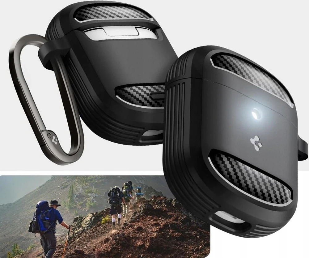 Spigen Rugged Armor apsauginis dėklas, skirtas Google Pixel Buds Pro 2, juodos spalvos