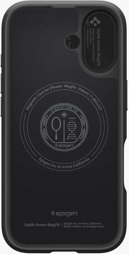 Spigen Optik Armor Mag MagSafe dėklas Apple iPhone 17 juodos spalvos