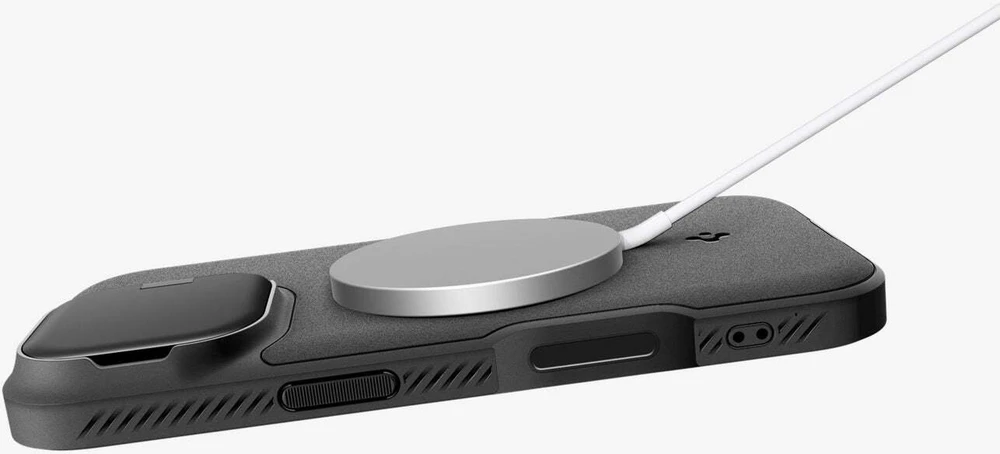 Spigen Optik Armor Mag MagSafe dėklas Apple iPhone 17 juodos spalvos