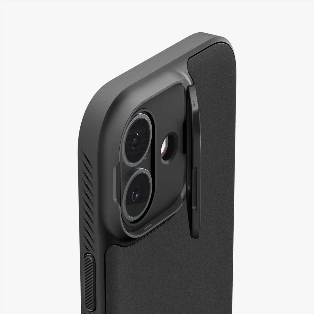 Spigen Optik Armor Mag MagSafe dėklas Apple iPhone 17 juodos spalvos