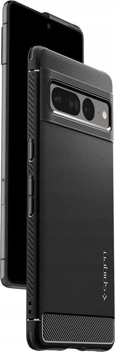 Dėklas Spigen Rugged Armor, juodas - Google Pixel 7 Pro