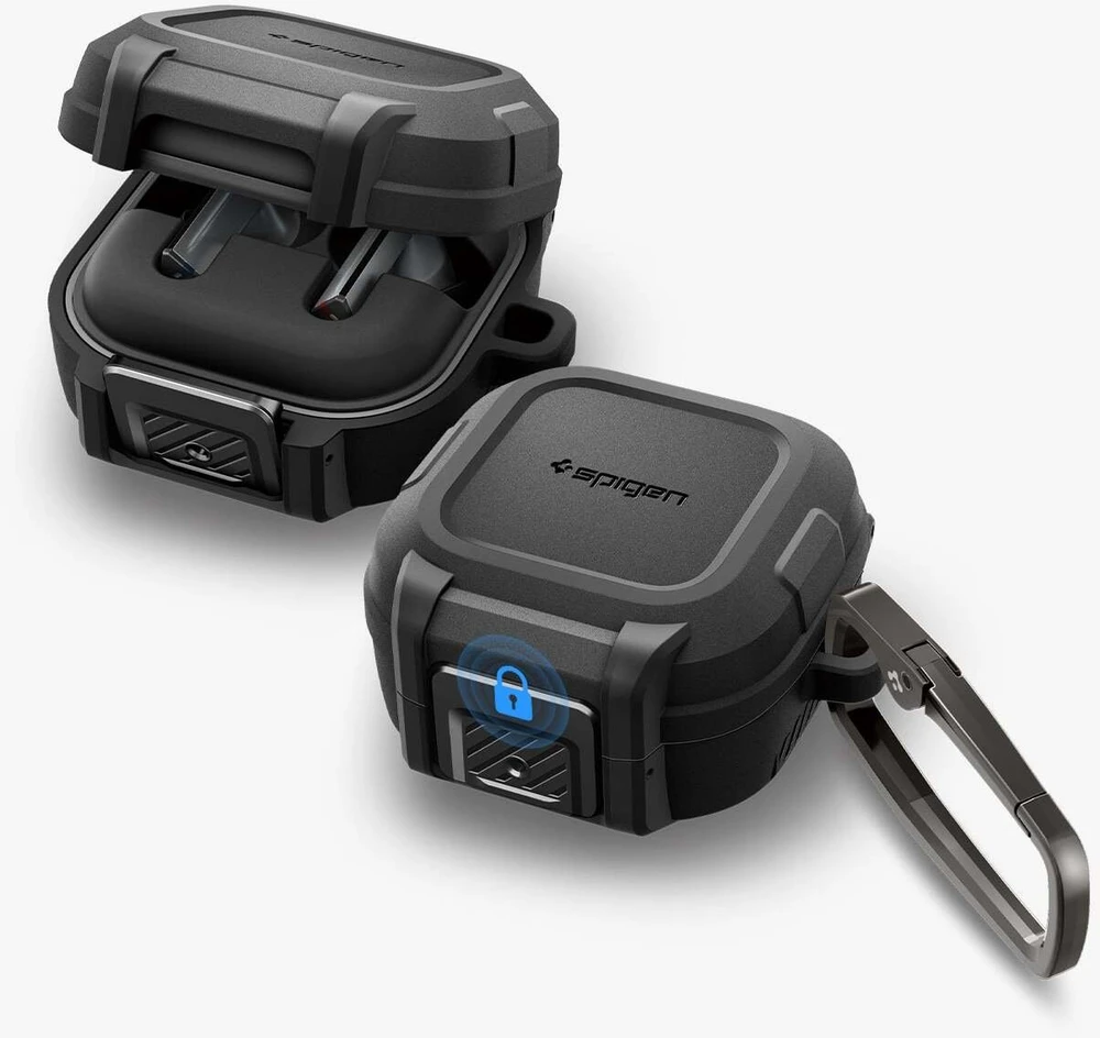 Dėklas Spigen Lock Fit Samsung Galaxy Buds 4 / 4 Pro Matte juodos spalvos