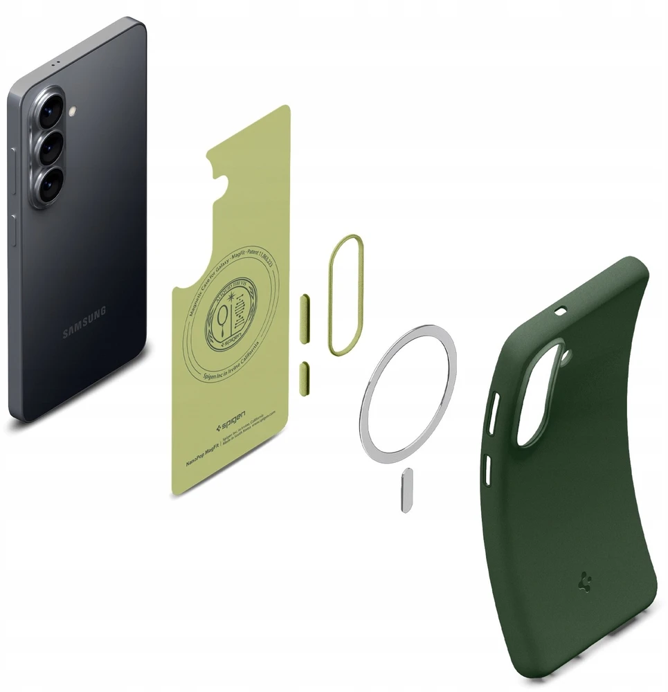 Spigen Nano Pop Mag MagSafe dėklas skirtas Samsung Galaxy S26 – žalios spalvos