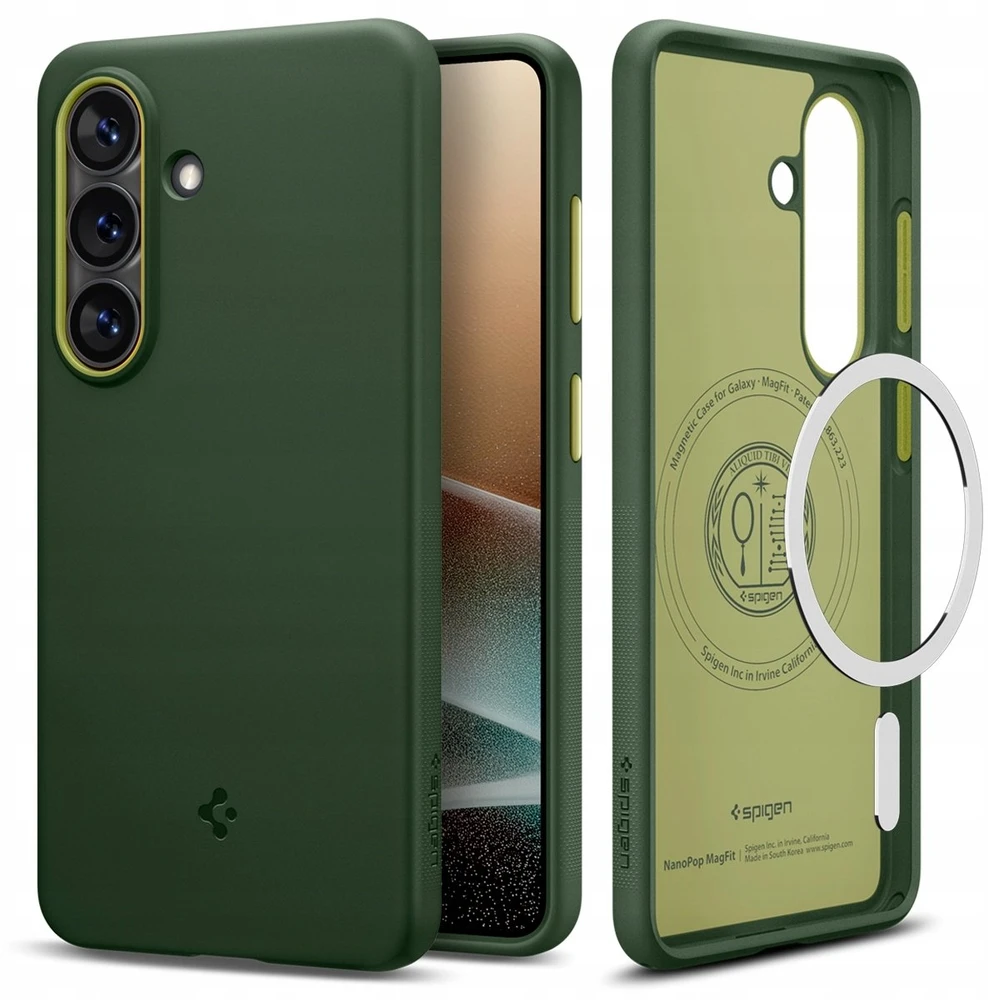 Spigen Nano Pop Mag MagSafe dėklas skirtas Samsung Galaxy S26 – žalios spalvos