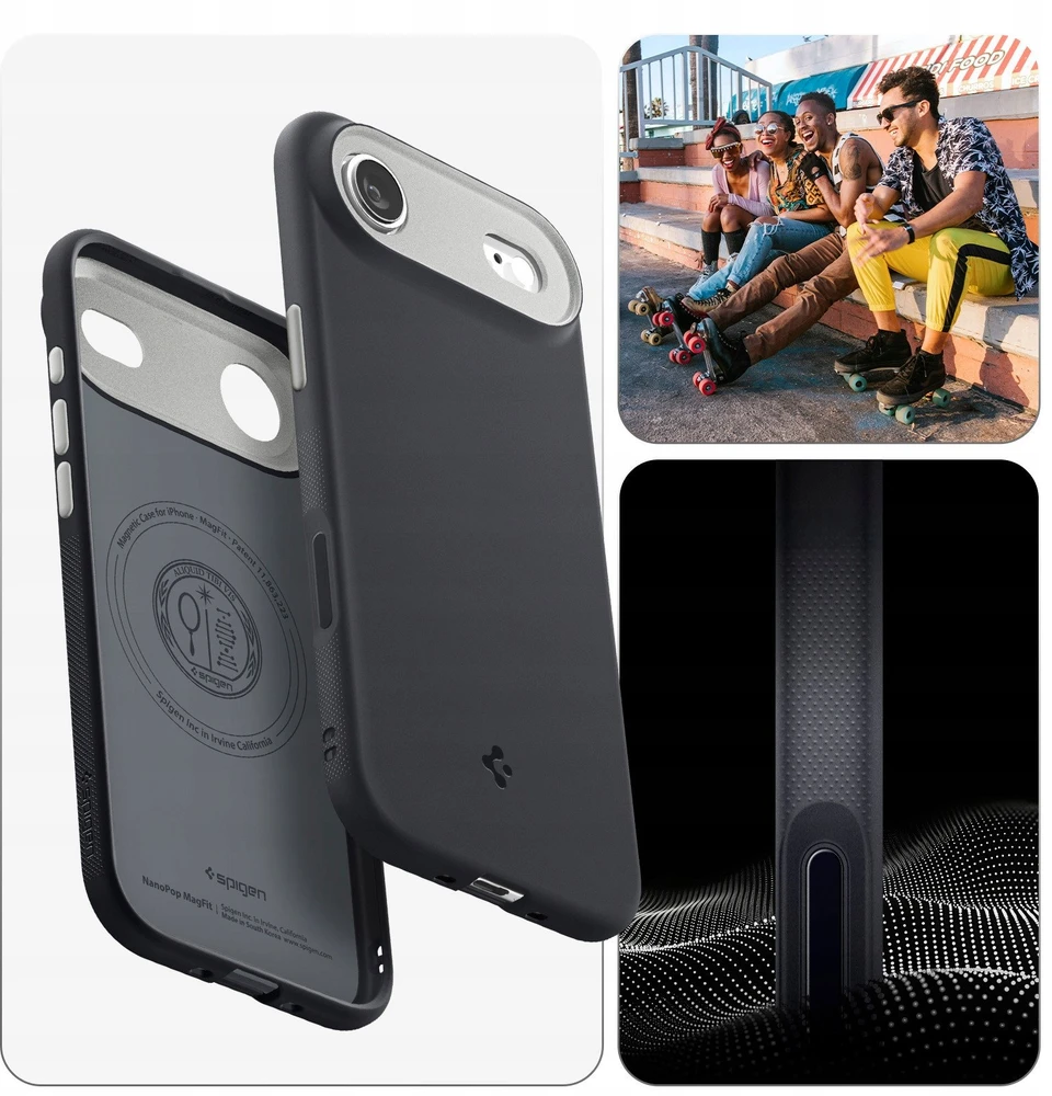 Spigen Nano Pop MagSafe dėklas skirtas iPhone 17 Air – juodos spalvos