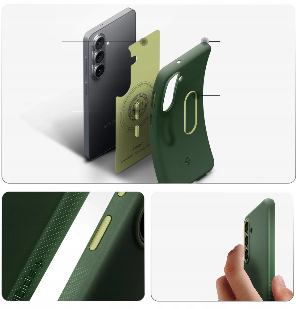 Spigen Nano Pop Mag MagSafe dėklas skirtas Samsung Galaxy S26 – žalios spalvos