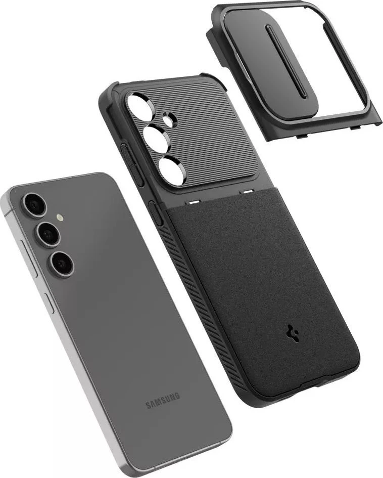 Spigen Optik Armor dėklas skirtas Samsung Galaxy S24 FE – juodos spalvos