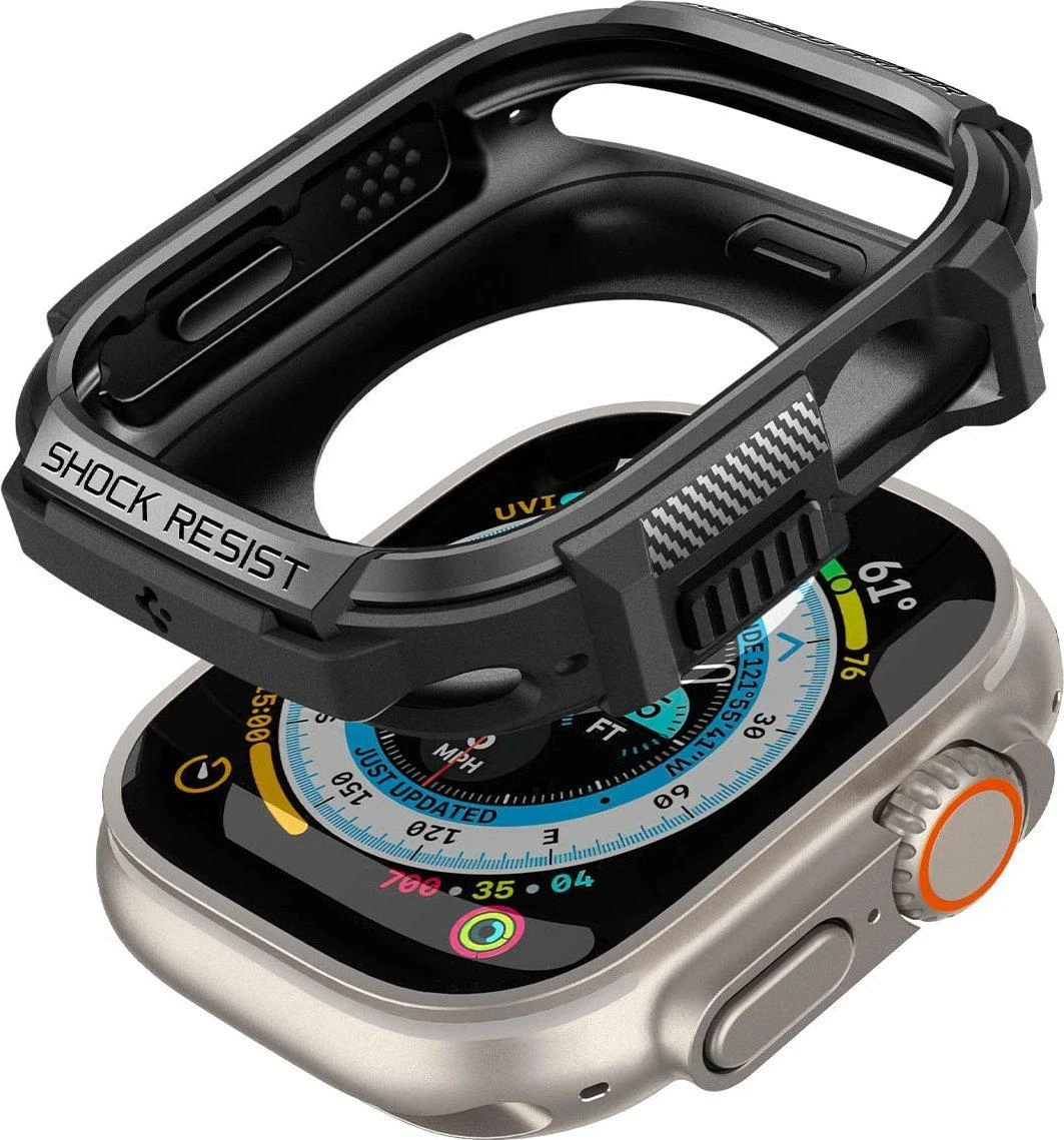 „Spigen Rugged Armor“, juodas - Apple Watch Ultra 2/Ultra 49mm