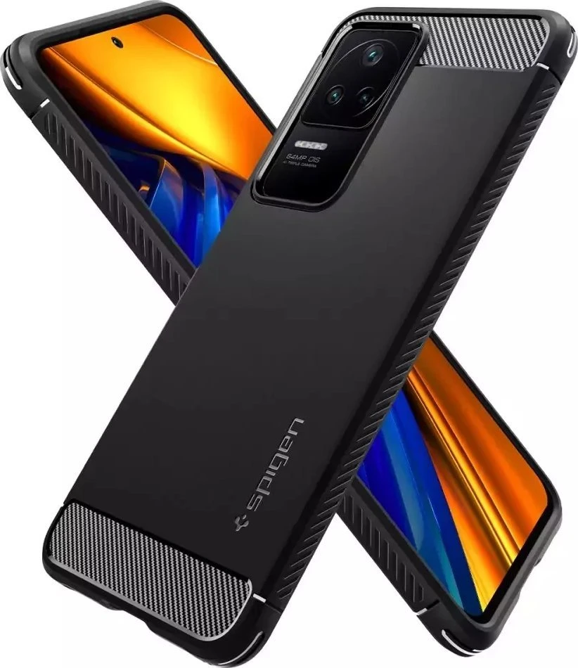 Dėklas Spigen Rugged Armor, matte juodas - Xiaomi POCO F4/Redmi K40S