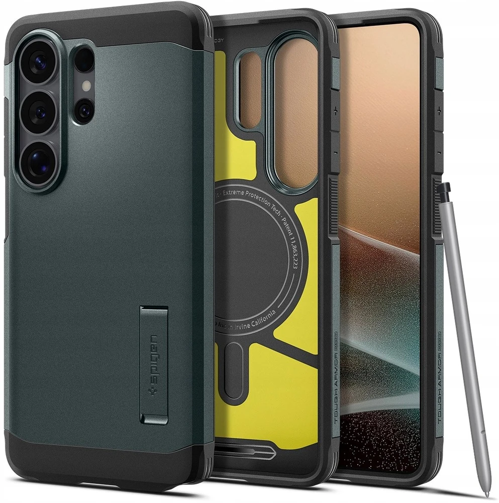 Spigen Tough Armor Mag MagSafe dėklas skirtas Samsung Galaxy S26 Ultra – žalios spalvos