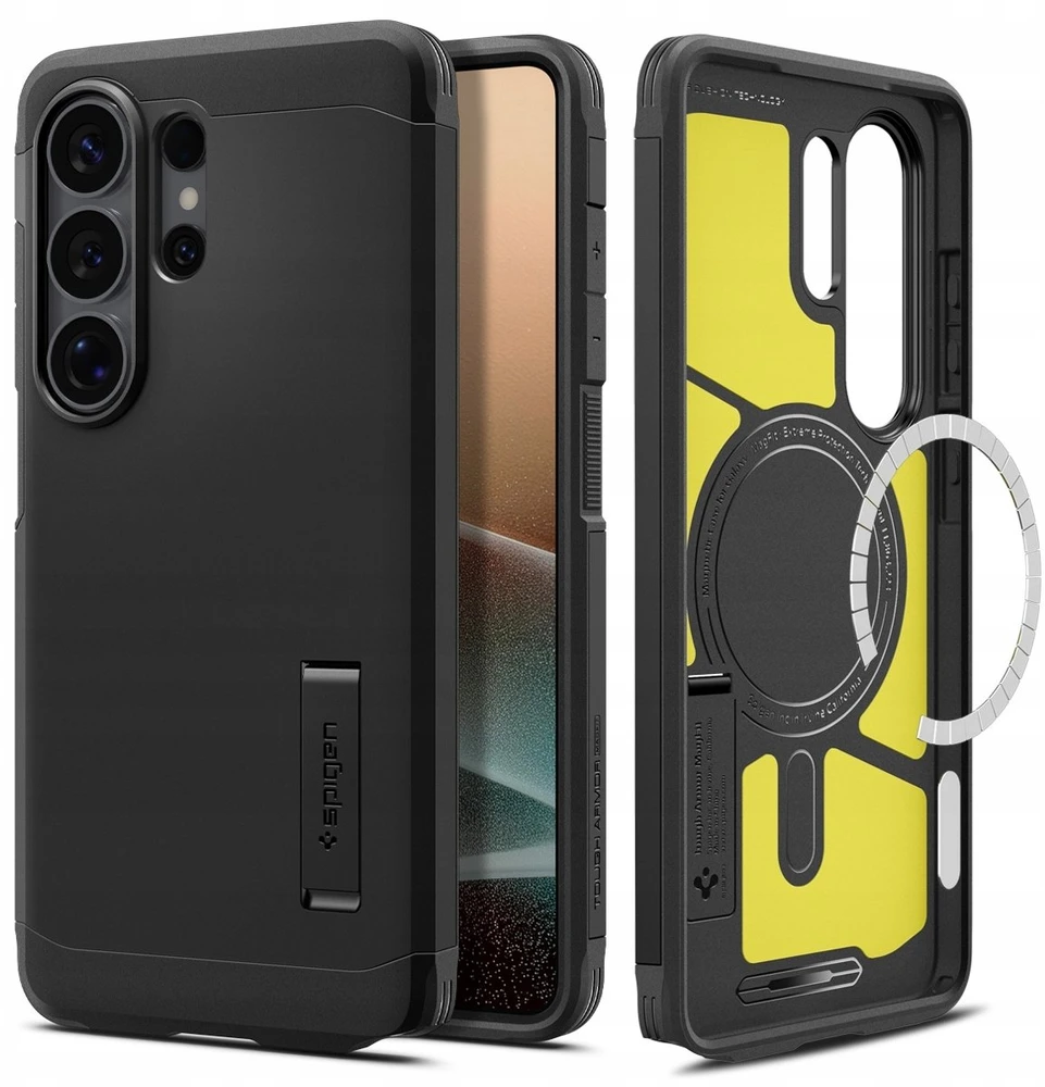 Spigen Tough Armor Mag MagSafe dėklas skirtas Samsung Galaxy S26 Ultra – juodos spalvos