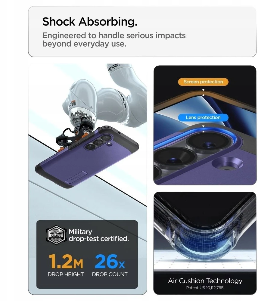 Spigen Tough Armor Mag MagSafe dėklas Samsung Galaxy S26+ Plus pelenų violetinės spalvos