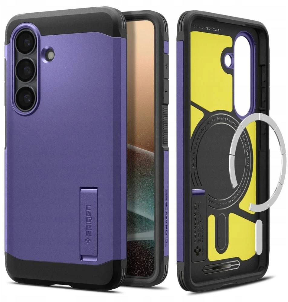 Spigen Tough Armor Mag MagSafe dėklas Samsung Galaxy S26+ Plus pelenų violetinės spalvos