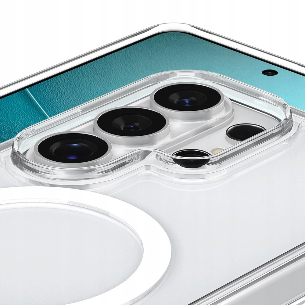 Spigen Ultra Hybrid S Mag MagSafe dėklas skirtas Samsung Galaxy S26 Ultra – skaidrus ir baltas