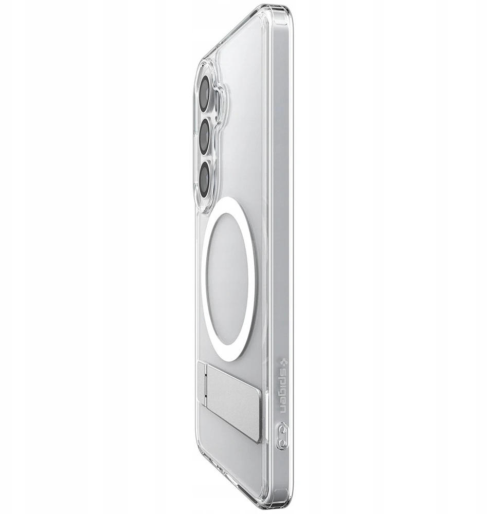 Spigen Ultra Hybrid S Mag MagSafe dėklas skirtas Samsung Galaxy S26 – skaidruus ir baltos spalvos