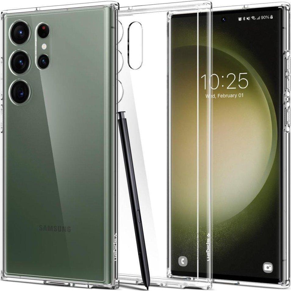 Spigen Ultra Hybrid dėklas skirtas Samsung Galaxy S23 Ultra, spalva - Crystal Clear