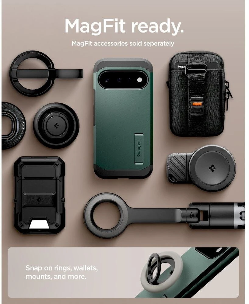 SPIGEN TOUGH ARMOR MAG MAGSAFE DĖKLAS GOOGLE PIXEL 11 ABYSS Žalias