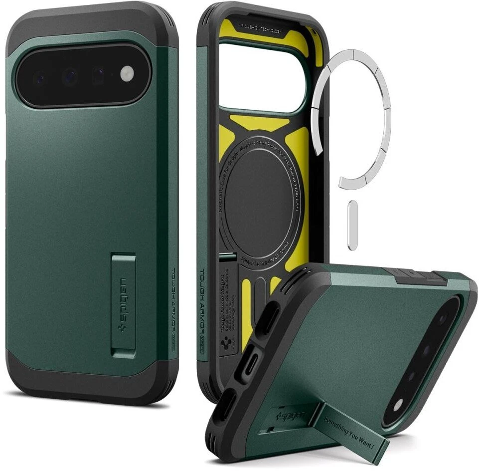 SPIGEN TOUGH ARMOR MAG MAGSAFE DĖKLAS GOOGLE PIXEL 11 ABYSS Žalias