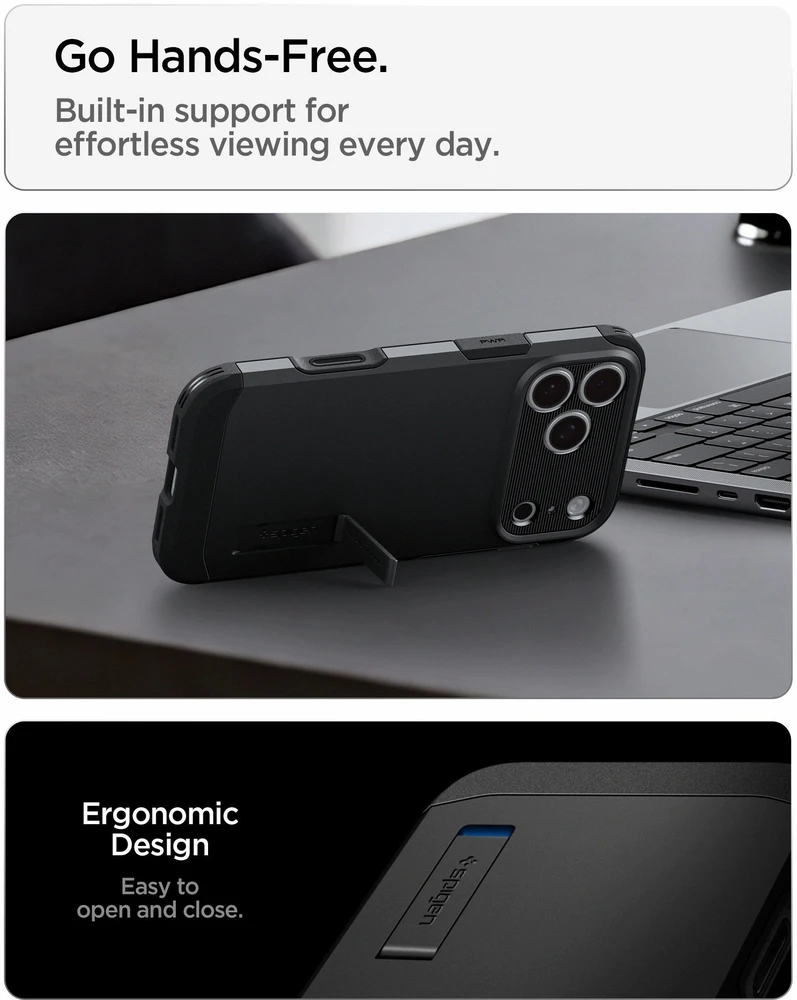 Spigen Tough Armor MagSafe dėklas iPhone 18 Pro / 17 Pro - juodas