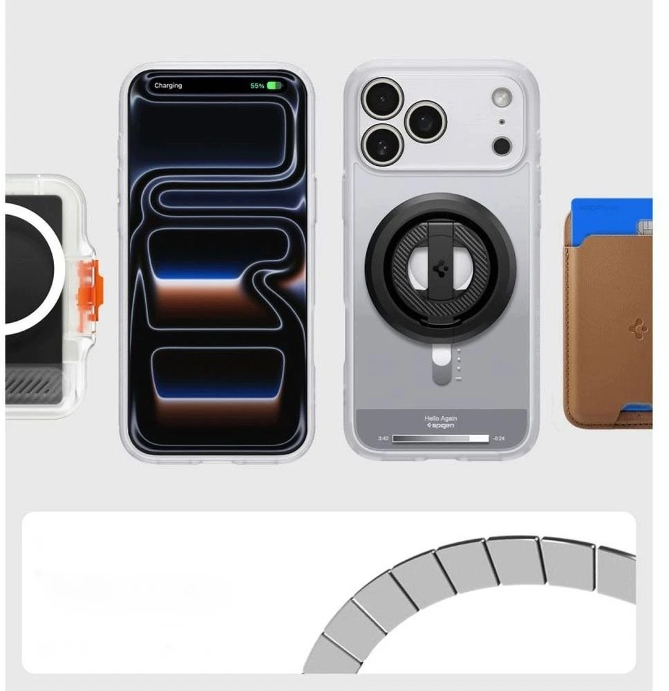 Dėklas Spigen Ultra Hybrid MagSafe iPhone 17 Pro Max / 18 Pro Max KLASIKINIS SIDABRINIS