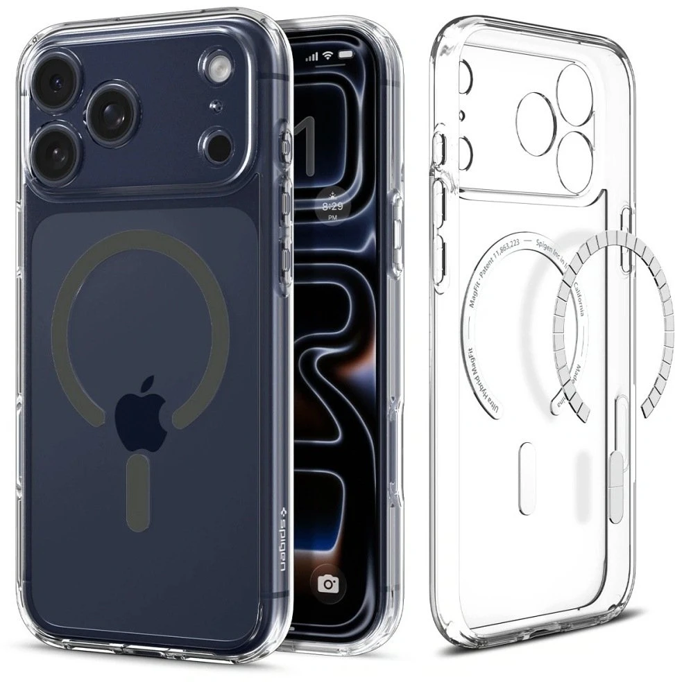 Dėklas Spigen Ultra Hybrid MagSafe iPhone 17 Pro / 18 Pro SKAIDRUS/GRAFITO