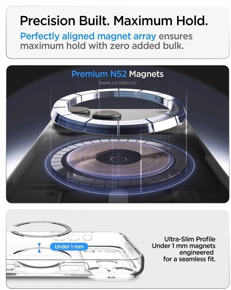 Spigen Ultra Hybrid Mag MagSafe dėklas iPhone 18 Pro / 17 Pro - Skaidrus bordinis