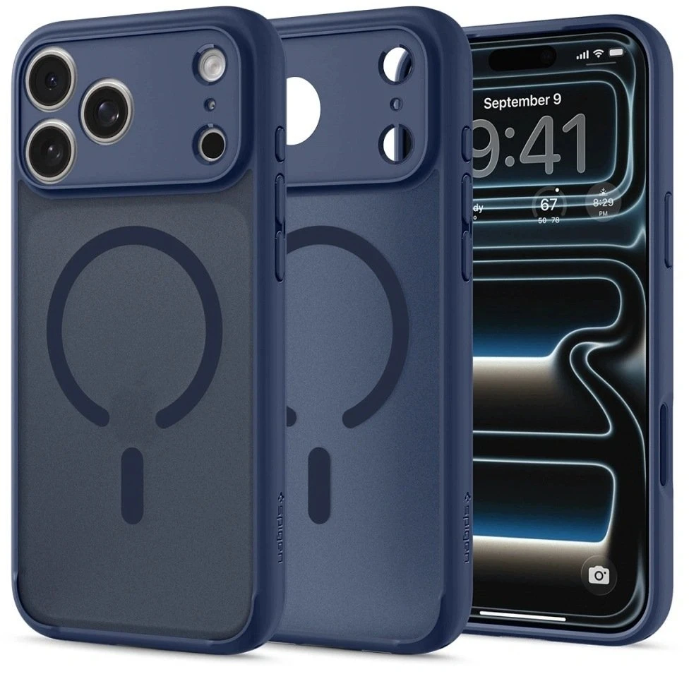 Dėklas Spigen Ultra Hybrid MagSafe iPhone 17 Pro / 18 Pro MATINIS TAMSIAI MĖLYNAS