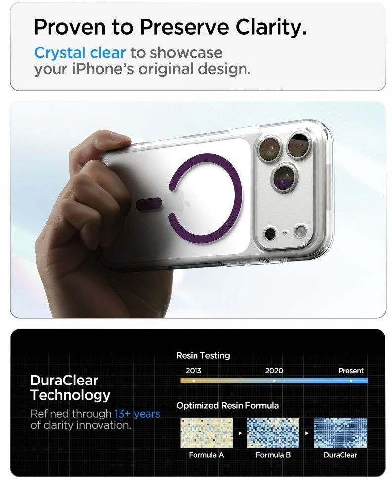 Spigen Ultra Hybrid Mag MagSafe dėklas iPhone 18 Pro / 17 Pro - Skaidrus bordinis