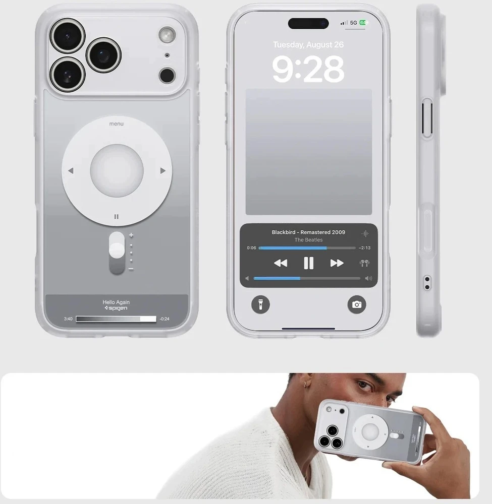 Dėklas Spigen Ultra Hybrid MagSafe iPhone 17 Pro / 18 Pro KLASIKINIS SIDABRINIS
