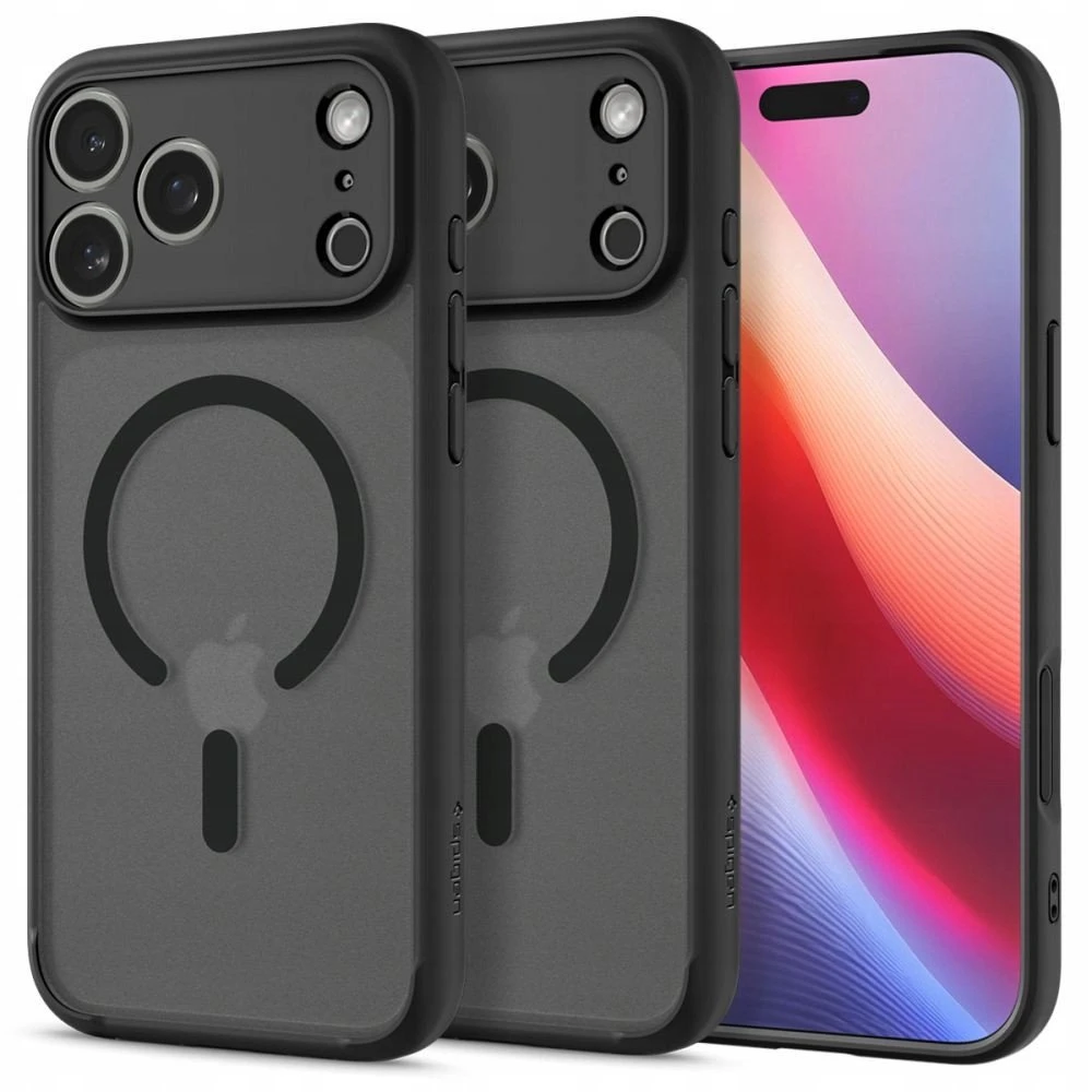 Spigen Ultra Hybrid MagSafe dėklas skirtas iPhone 17 Pro – juodos spalvos
