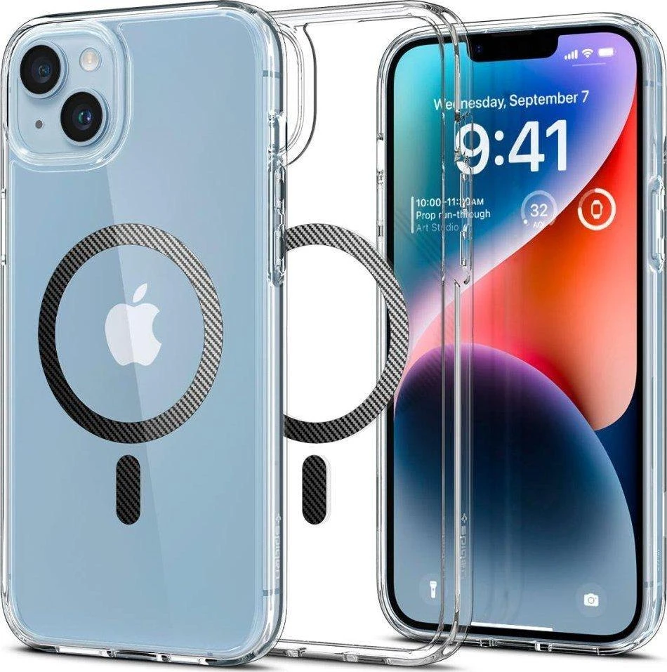 Spigen Ultra Hybrid (MagFit) dėklas skirtas Apple iPhone 14 Plus, spalva - Carbon Fiber