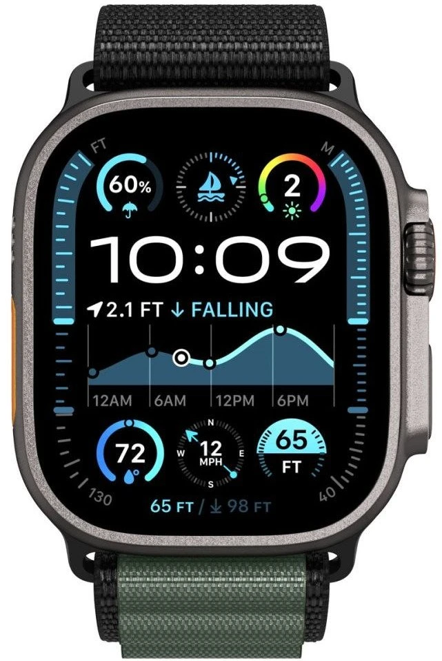 Apyrankė Spigen WBF1 Strap, skirta Watch 44 / 45 / 46 / 49 mm – juodos ir žalios spalvos