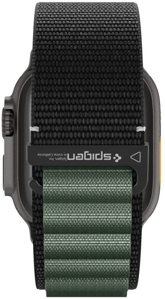 Apyrankė Spigen WBF1 Strap, skirta Watch 44 / 45 / 46 / 49 mm – juodos ir žalios spalvos