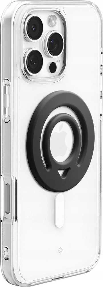 Juodas magsafe žiedas telefonui su laikikliu pirštui „Spigen Dual Pop MAG Magsafe”