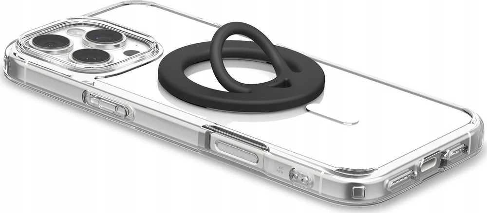 Juodas magsafe žiedas telefonui su laikikliu pirštui „Spigen Dual Pop MAG Magsafe”