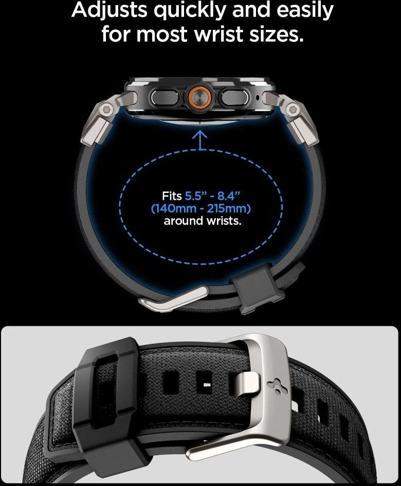 SPIGEN DURAPRO ARMOR DIRŽELIS SAMSUNG GALAXY WATCH ULTRA 1 / 2 2024-2026 (47 MM) Juodas