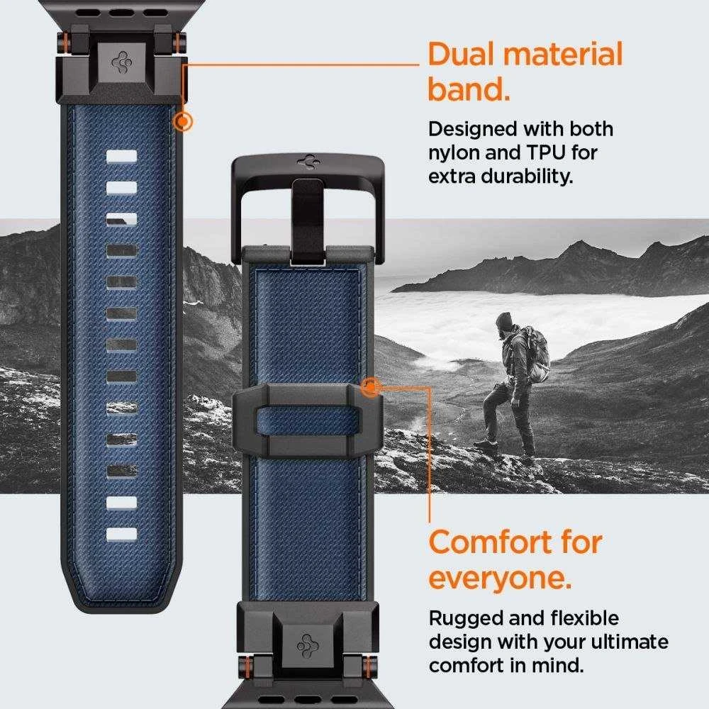 „Spigen DuraPro Armor“ dirželis, skirtas „Apple Watch 44 / 45 / 46 / 49 mm“ – tamsiai mėlynas Mėlyna
