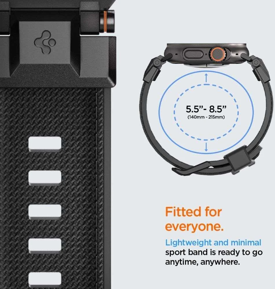 „Spigen DuraPro Armor®“ apyrankė, skirta „Apple Watch 44/45/46/49 mm“ (juodas leidimas)