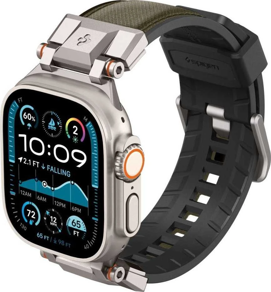 „Spigen DuraPro Armor“ dirželis, skirtas „Apple Watch 44 / 45 / 46 / 49 mm“ – Žalias