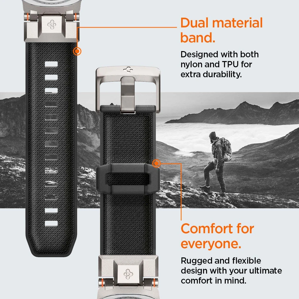 „Spigen DuraPro Armor“, juodas - „Samsung Galaxy Watch 8“ 46 mm/44 mm/40 mm