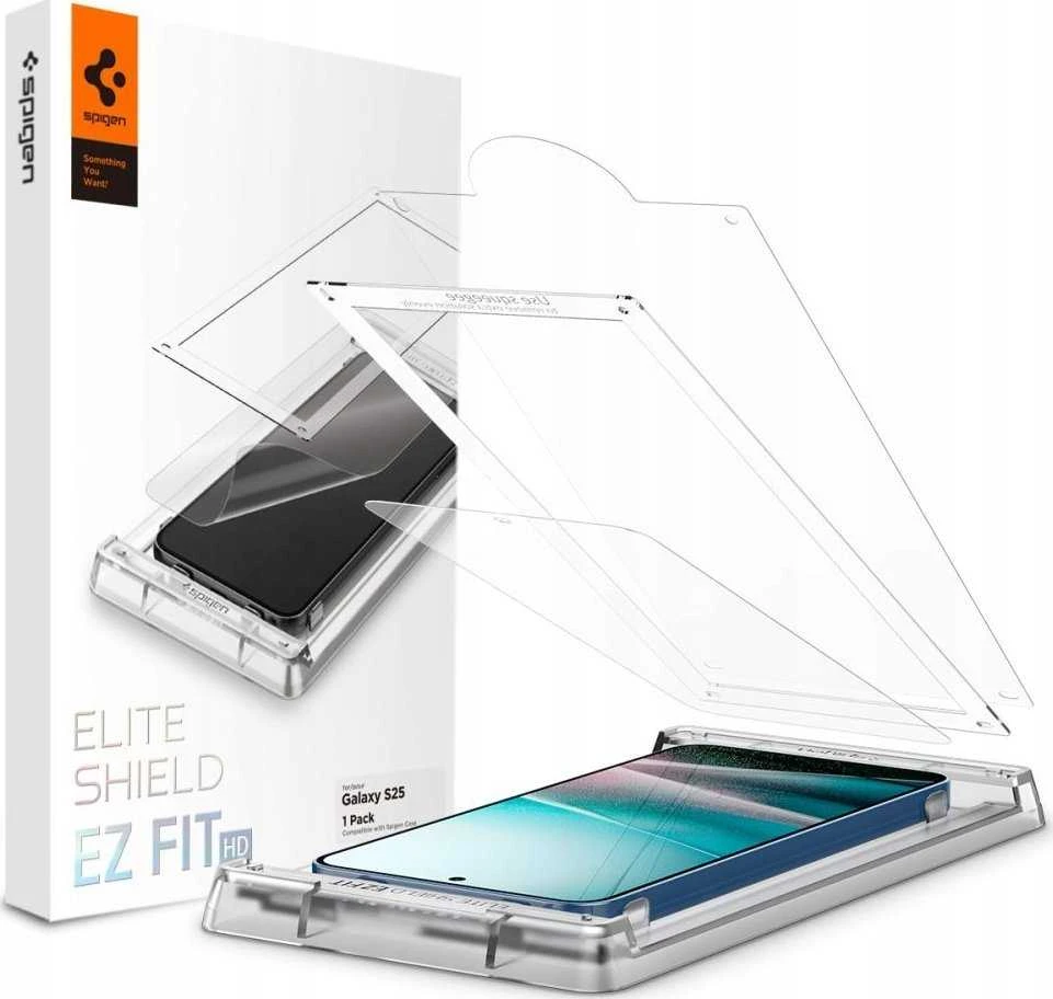 Spigen ELITE SHIELD EZ FIT Hybrid Glass Samsung Galaxy S25 – Transparent