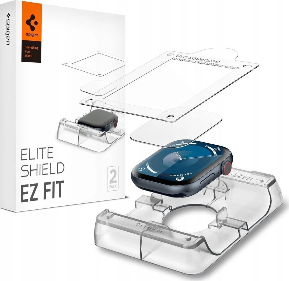 Spigen ELITE SHIELD HYBRID GLASS ”EZ FIT” 2-PACK Apple Watch 10 (42 mm) CLEAR
