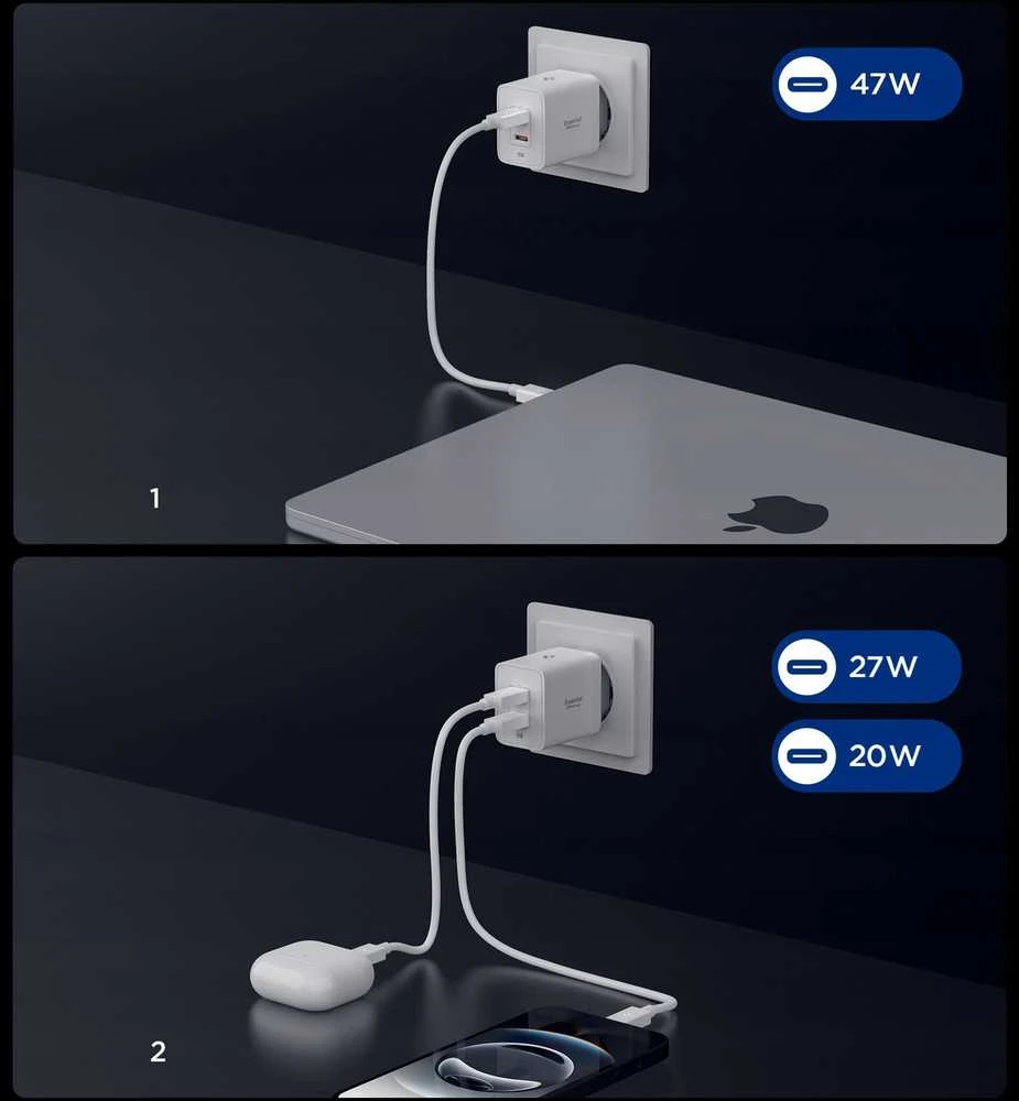 Įkroviklis Spigen Essential 47W Wall Charger EE472EU, baltas